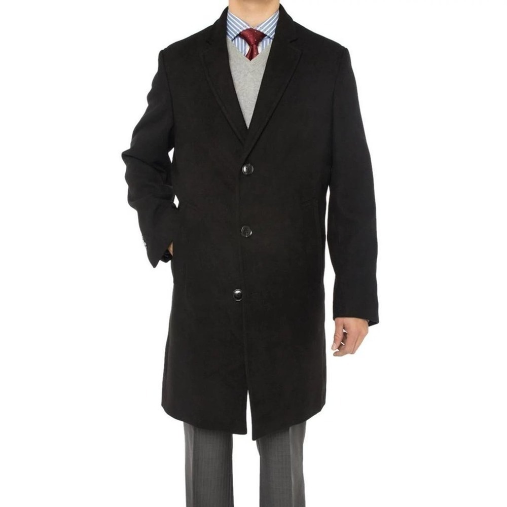 Elegant Black Men's Pea Coat